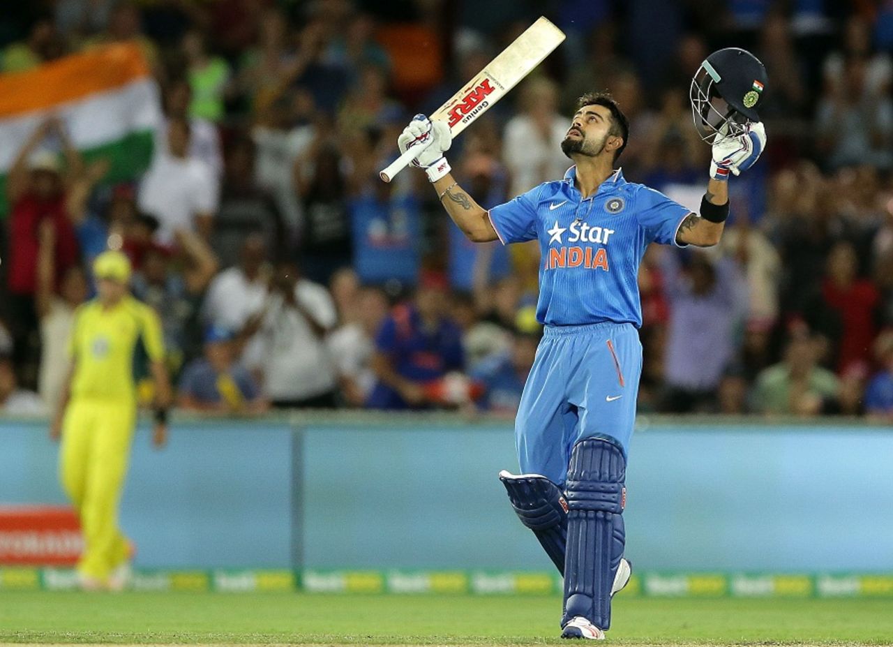 Virat Kohli scored his second successive ton, Australia v India, 4th ODI, Canberra, January 20, 2016