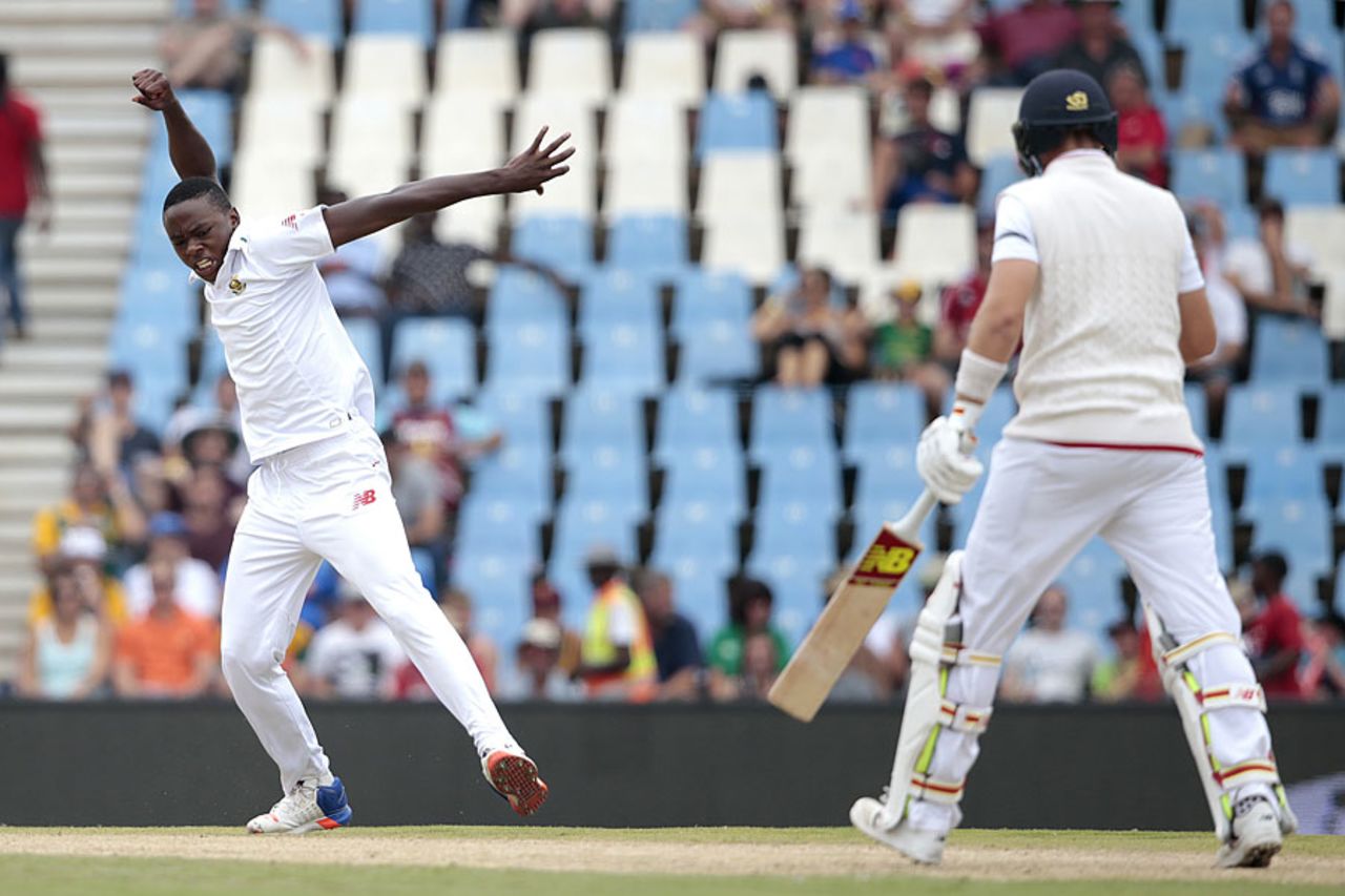 Kagiso Rabada was pumped after removing Joe Root, South Africa v England, 4th Test, Centurion, 3rd day, January 24, 2016