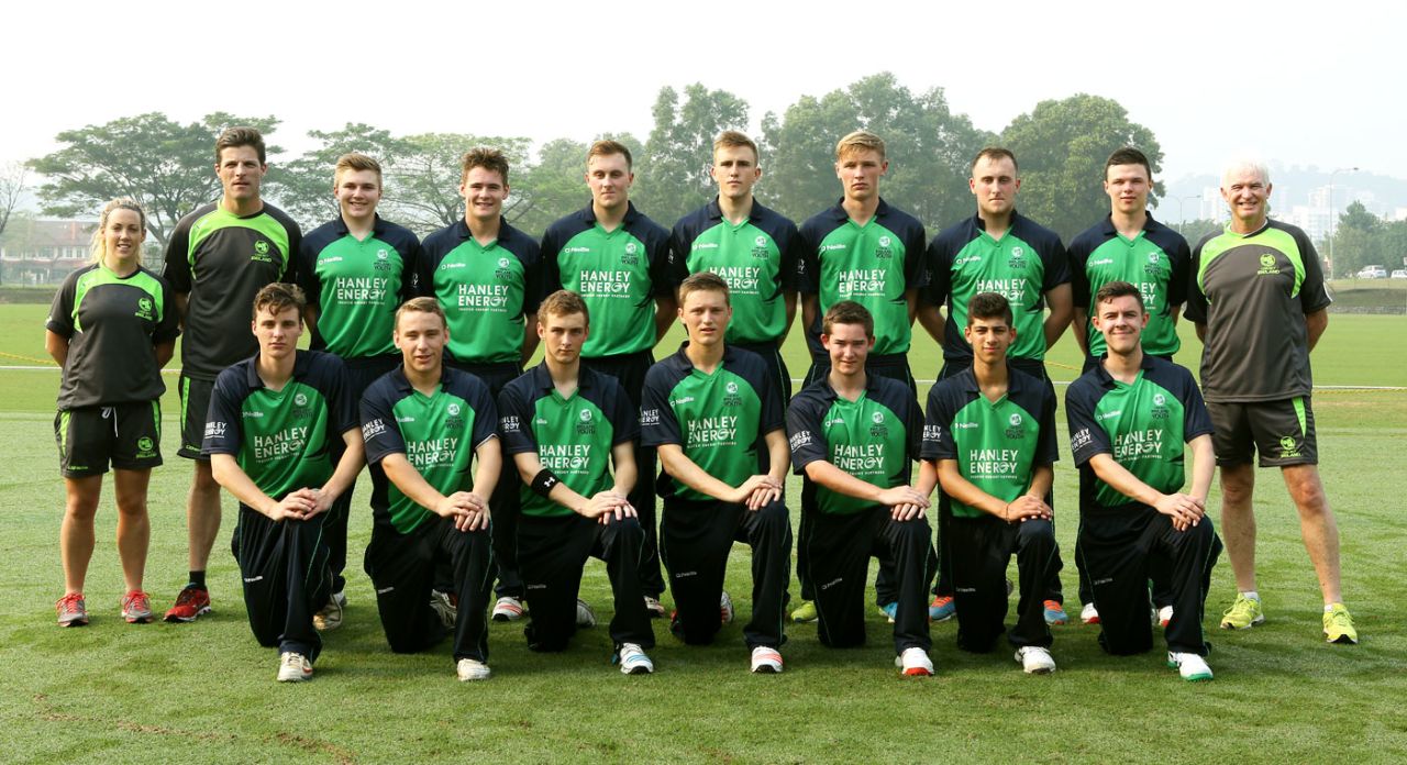 The Ireland Under-19 squad poses for a photo before the match against Papua New Guinea, ICC Under-19 World Cup Qualifier, Kuala Lumpur, October 16, 2015
