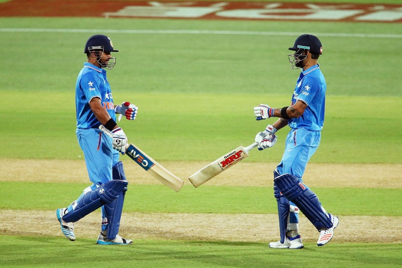 Suresh Raina and Virat Kohli shared a 134-run stand, Australia v India, 1st T20 international, Adelaide, January 26, 2016