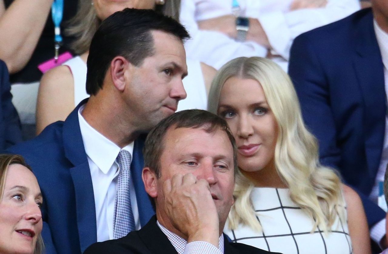 Ricky Ponting with his wife Rianna at the Australian Open, Melbourne, January 26, 2016