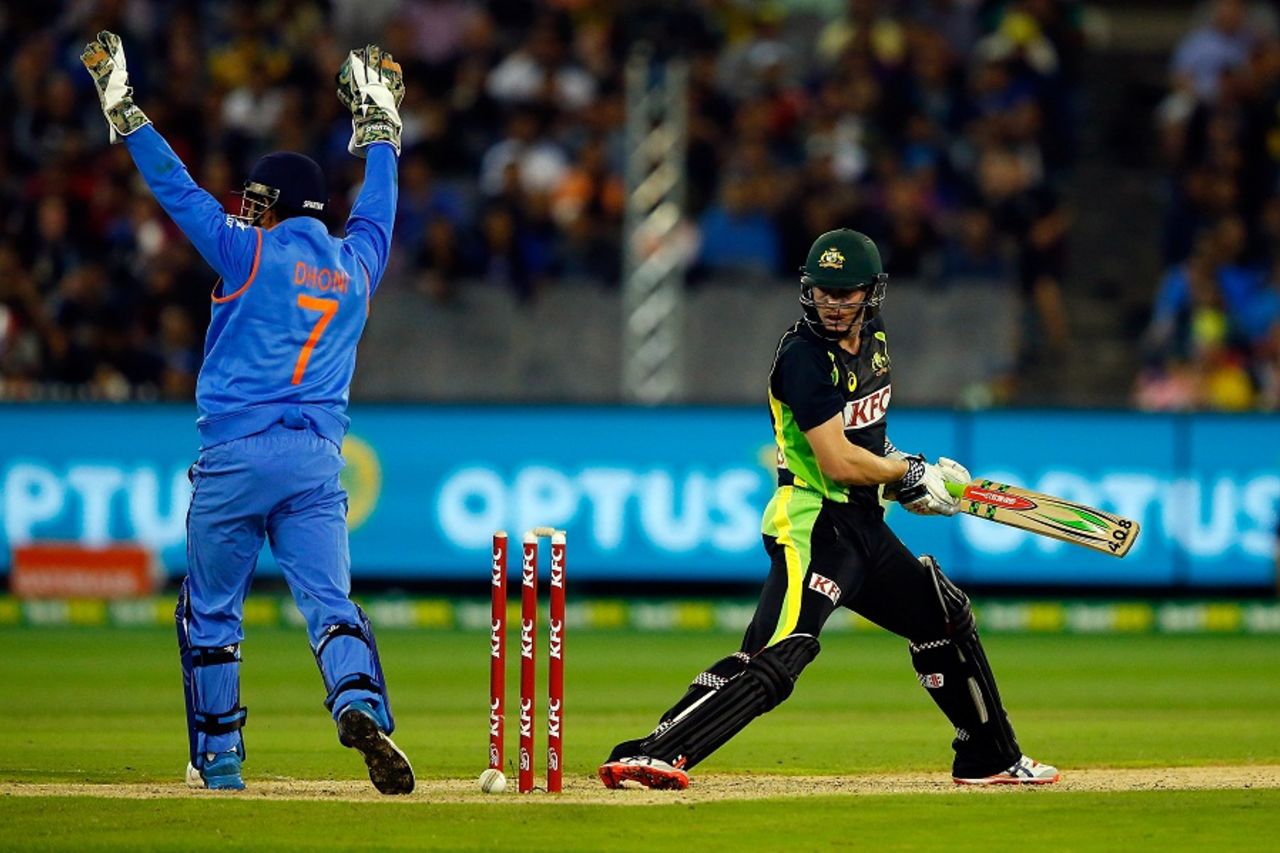James Faulkner was stumped for 10, Australia v India, 2nd T20I, Melbourne, January 29, 2016