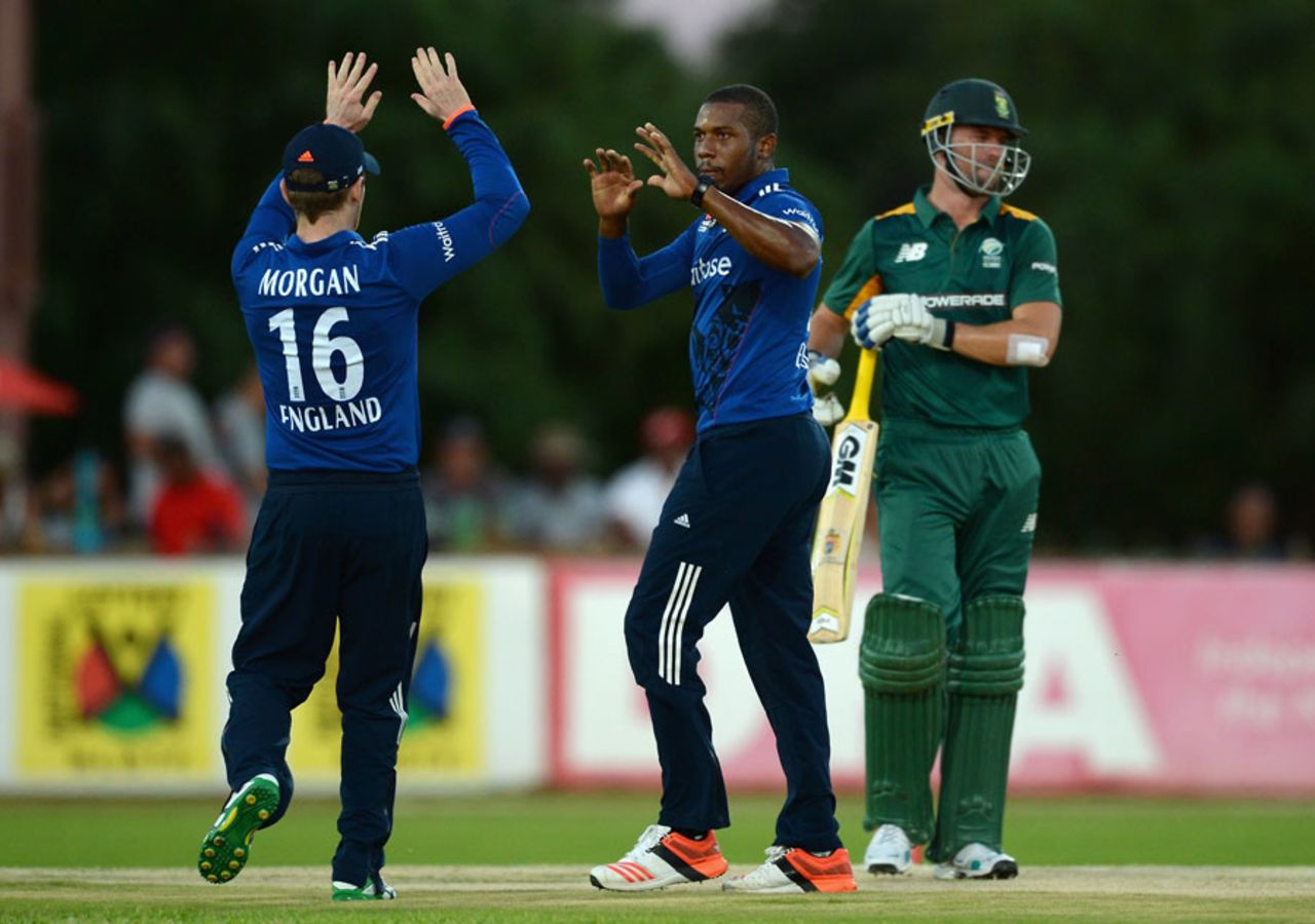 Chris Jordan was among the wickets - and catches - after scoring 33 from 14 balls, South Africa A v England Lions, Tour match, Kimberley, January 30, 2016