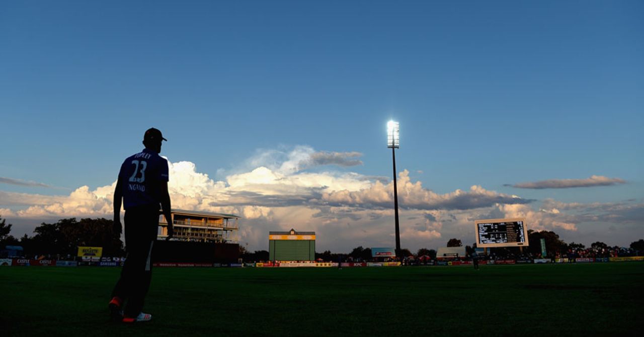 The lights come on at Diamond Oval, South Africa A v England Lions, Tour match, Kimberley, January 30, 2016