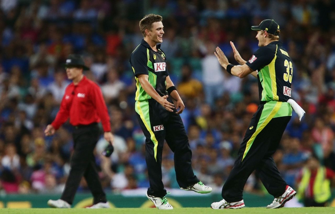 Cameron Boyce picked up two wickets, Australia v India, 3rd T20I, Sydney, January 31, 2016