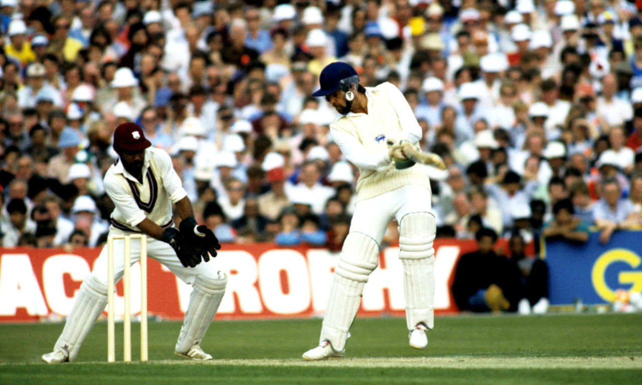 Jeff Dujon watches an England batsman cut a ball, England v West Indies, 1st ODI, Old Trafford, May 31, 1984