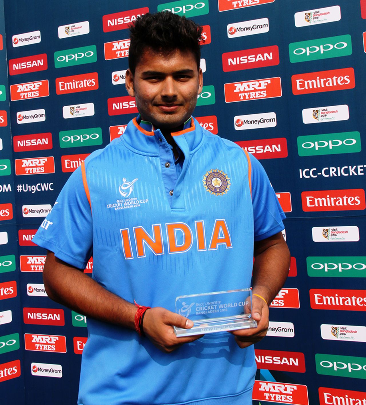 Rishabh Pant's 24-ball 78 earned him the Man-of-the-Match award, India v Nepal, Under-19 World Cup, Mirpur, February 1, 2016