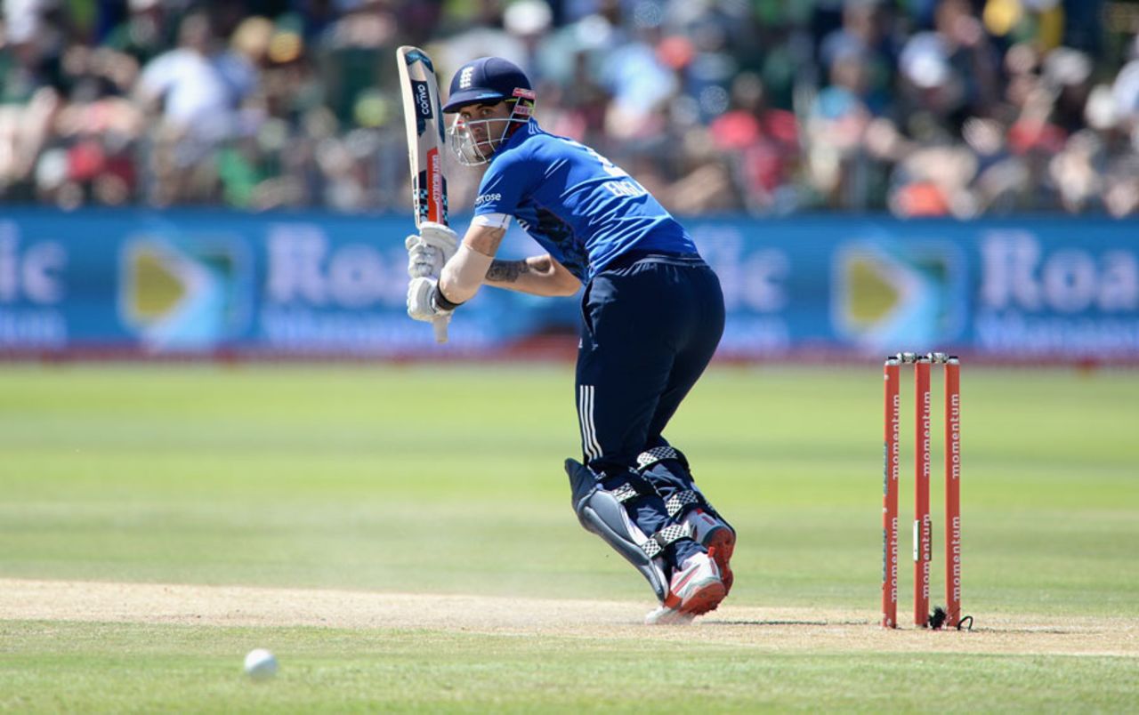 Alex Hales flicks to leg during a steady start to the reply, South Africa v England, 2nd ODI, Port Elizabeth, February 6, 2016
