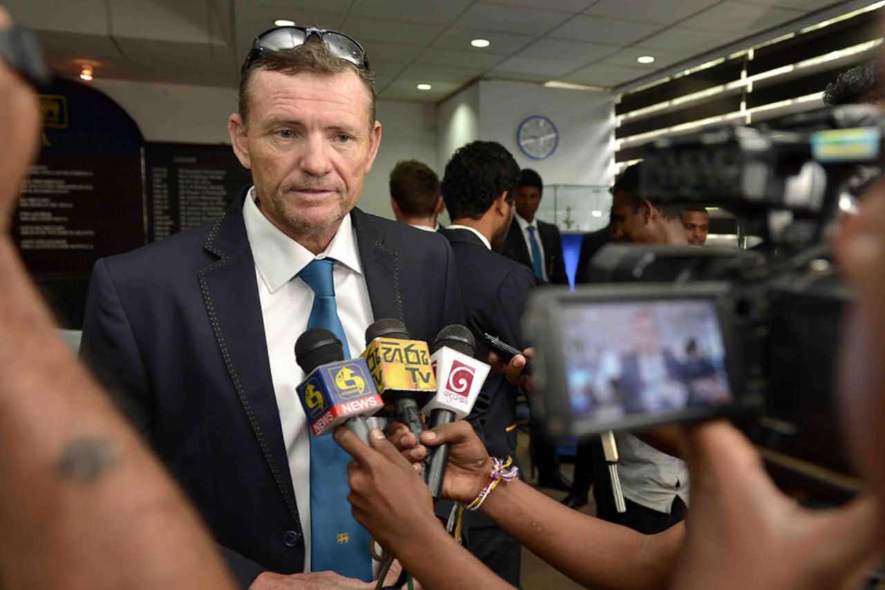 Graham Ford speaks to the media ahead of Sri Lanka's departure, February 6, 2016