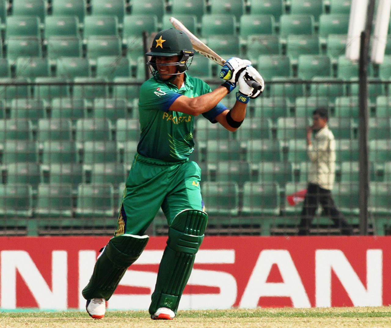 Umair Masood plays through the off side during his century, Pakistan v West Indies, Under-19 World Cup 2016, quarter-final, Fatullah, February 8, 2016