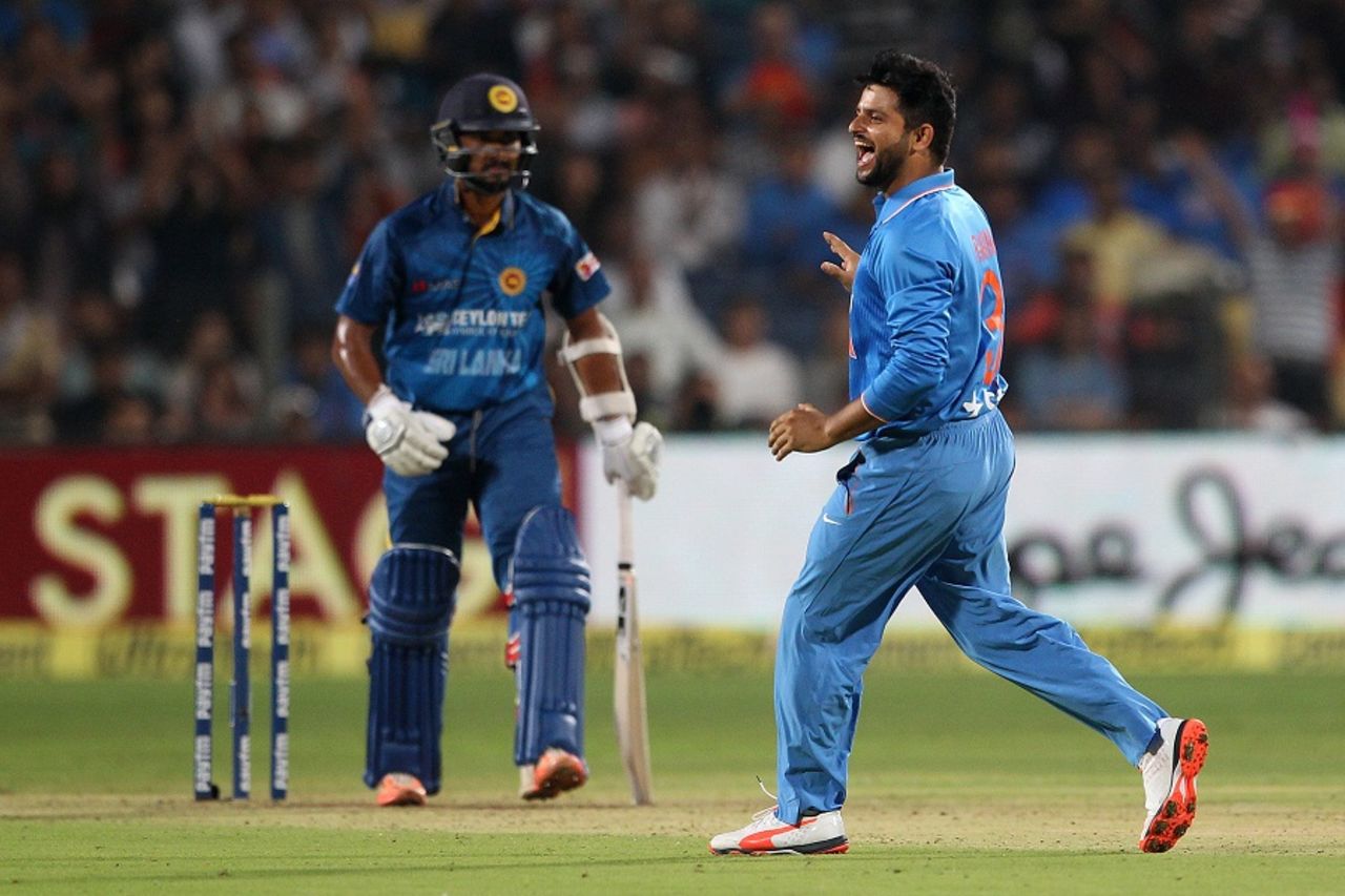 Suresh Raina trapped Dinesh Chandimal lbw, India v Sri Lanka, 1st T20, Pune, February 9, 2016