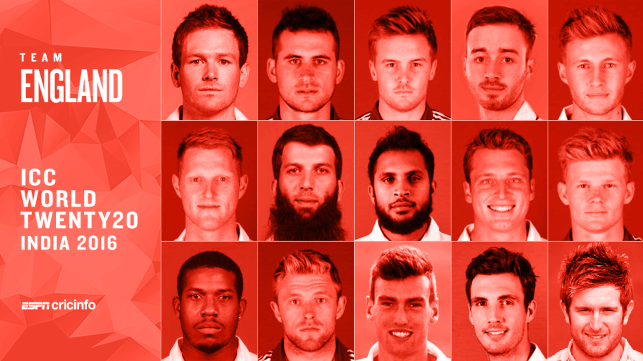 England's squad for the 2016 World T20 