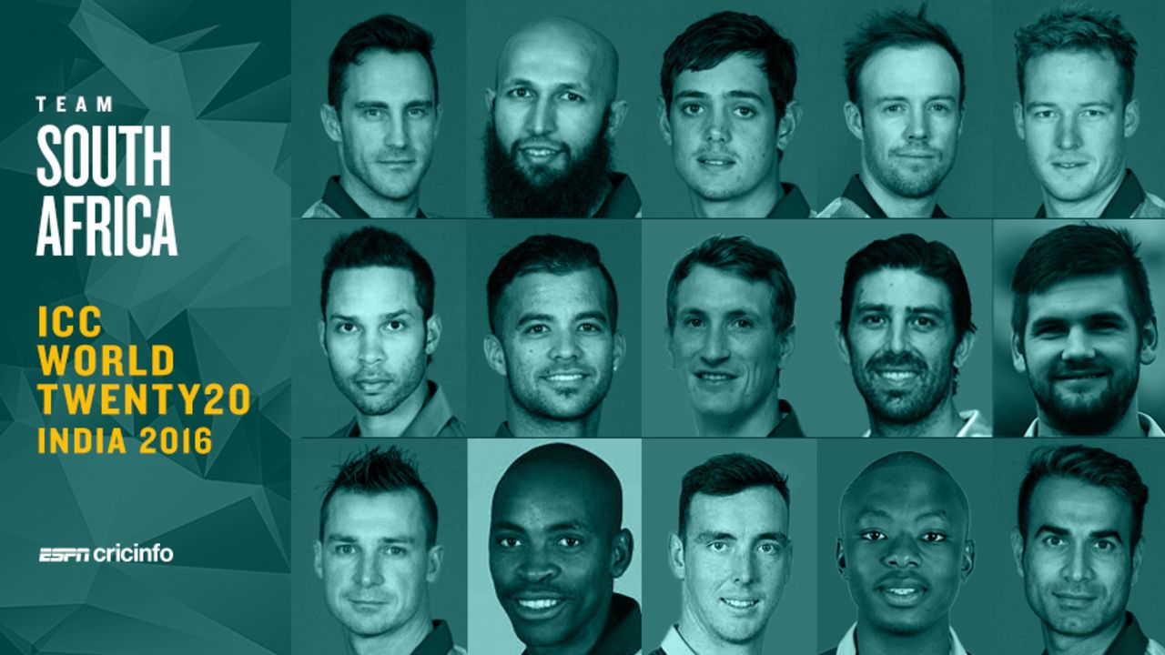 South Africa's squad for the 2016 World T20 