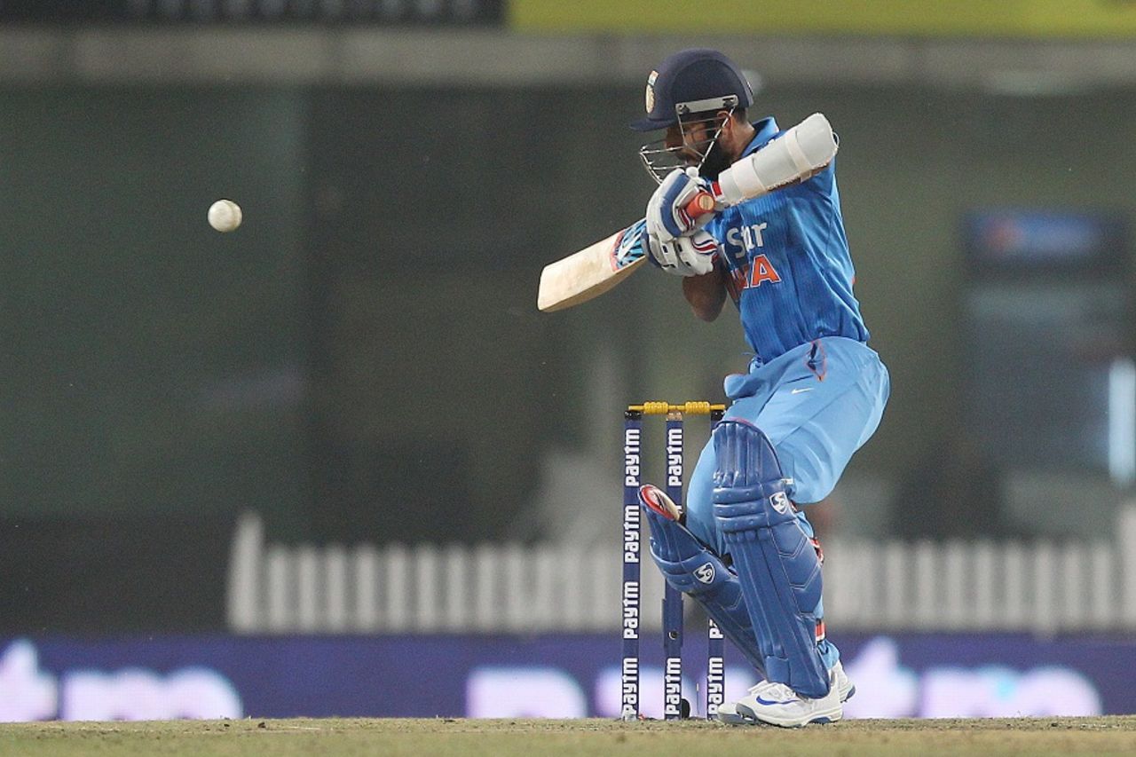Ajinkya Rahane guides the ball towards third man, India v Sri Lanka, 2nd T20I, Ranchi, February 12, 2016