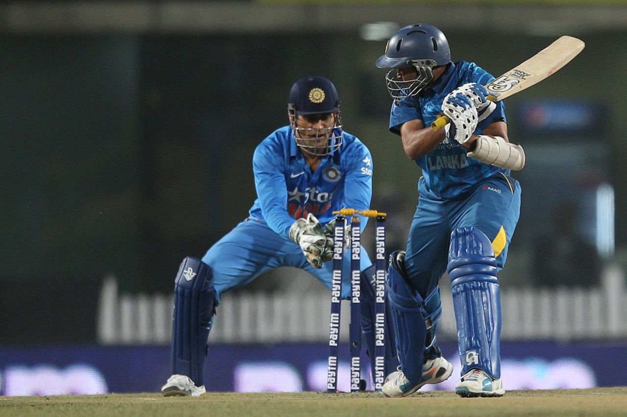 MS Dhoni stumped Tillakaratne Dilshan off the first ball, India v Sri Lanka, 2nd T20I, Ranchi, February 12, 2016