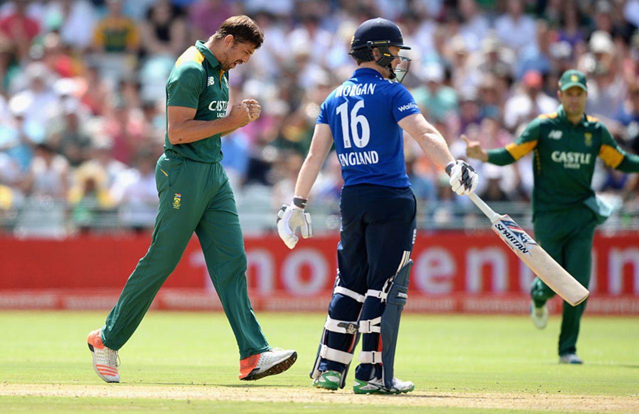 David Wiese ended Eoin Morgan's lean series, South Africa v England, 5th ODI, Cape Town, February 14, 2016