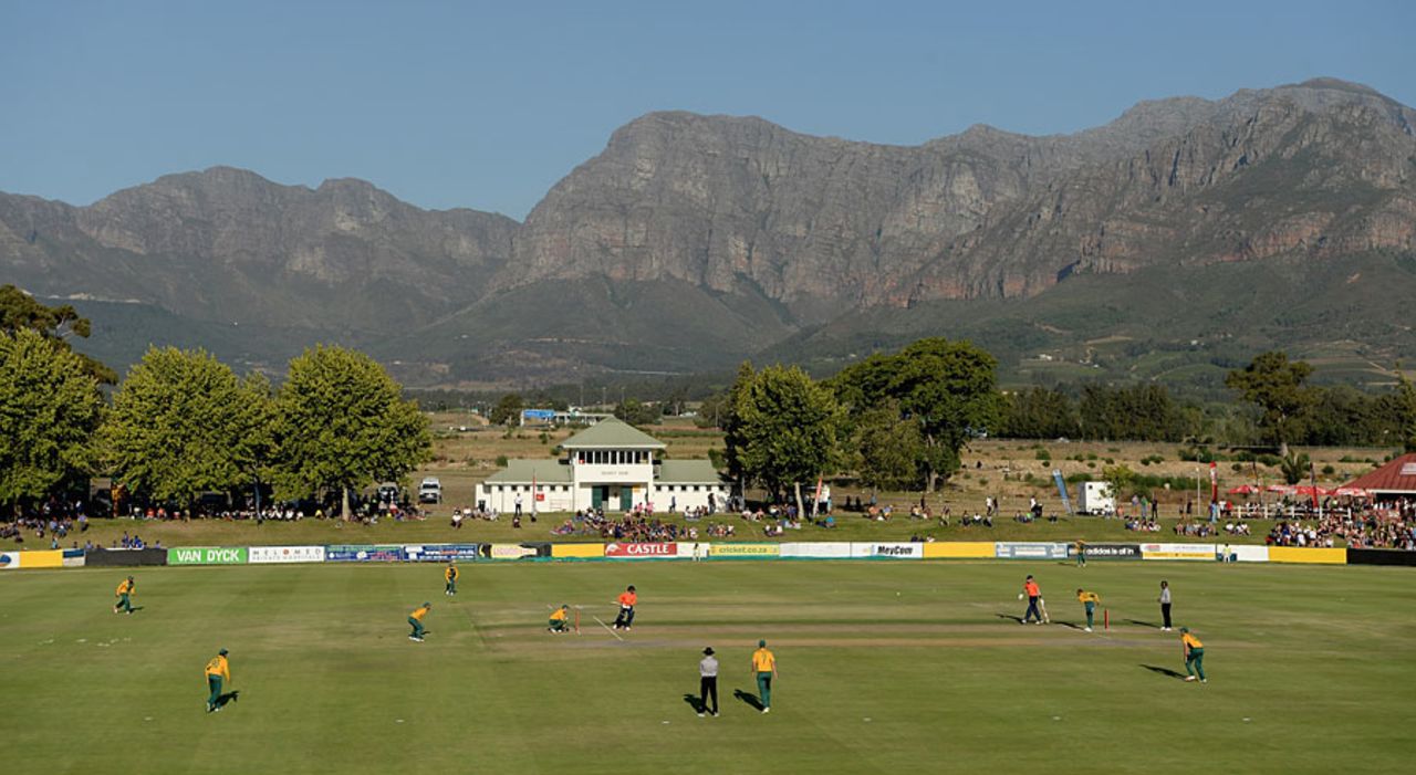 The picturesque setting for England's T20 warm-up match, South Africa A v England XI, Tour match, Paarl, February 17, 2016