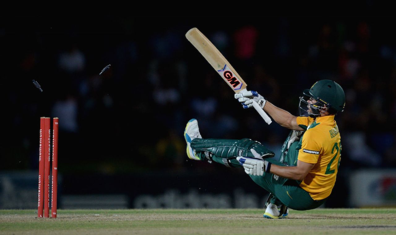 Farhaan Behardien found an interesting way to be bowled, South Africa A v England XI, Tour match, Paarl, February 17, 2016