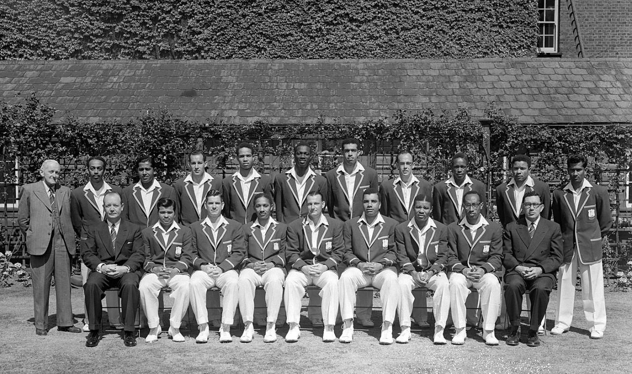 The West Indies squad ahead of the Lord's Test, Lord's, June 20, 1957