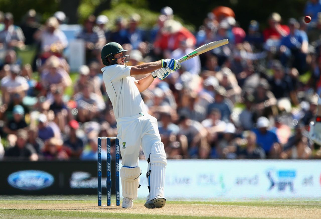 Joe Burns executes the pull shot, New Zealand v Australia, 2nd Test, Christchurch, 2nd day, February 21, 2016
