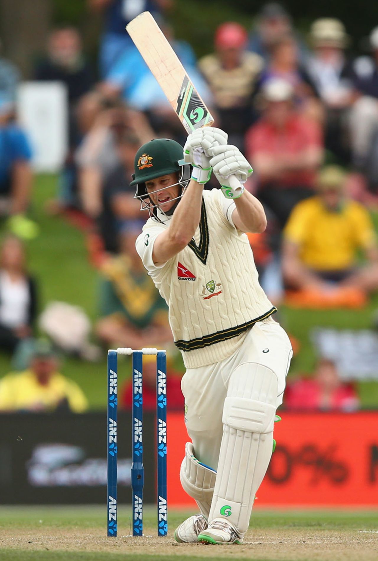 Adam Voges drives through the off side, New Zealand v Australia, 2nd Test, Christchurch, 3rd day, February 22, 2016