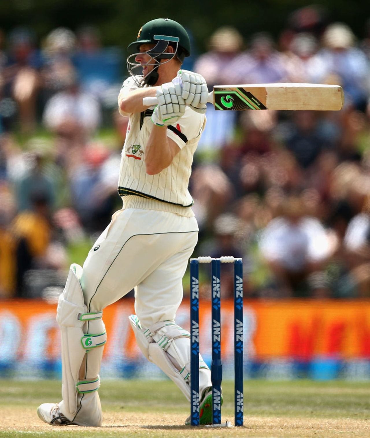Adam Voges was caught by Tom Latham on a pull shot off Neil Wagner, New Zealand v Australia, 2nd Test, Christchurch, 3rd day, February 22, 2016