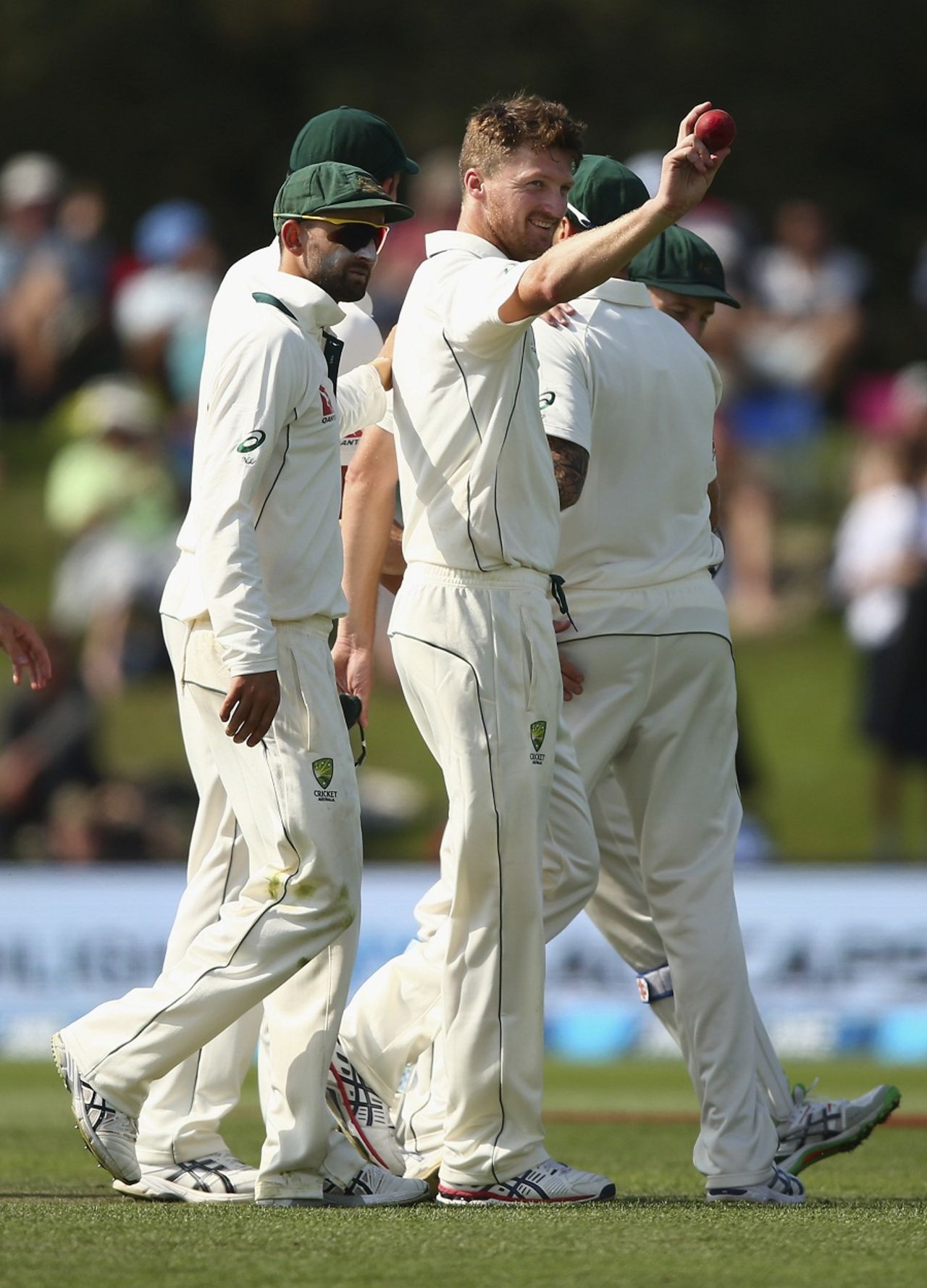 Jackson Bird celebrates his maiden Test five-for, New Zealand v Australia, 2nd Test, Christchurch, 4th day, February 23, 2016
