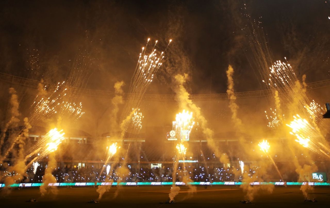 Plenty of fireworks lit up the start of the PSL final, Islamabad United v Quetta Gladiators, PSL final, February 23, 2016