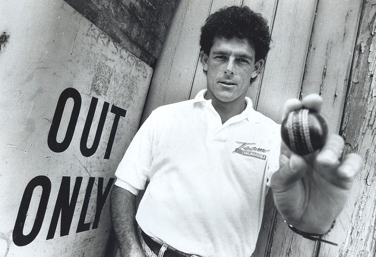 Mike Whitney shows how to grip the ball, November 11, 1992