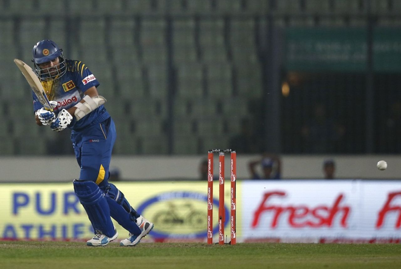 Tillakaratne Dilshan plays the ball into the leg side, Sri Lanka v UAE, Asia Cup 2016, Mirpur, February 25, 2016