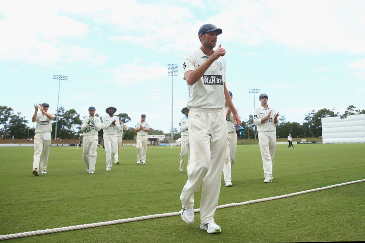 Trent Copeland picked up 5 for 62, New South Wales v Western Australia, Sheffield Shield, Coffs Harbour, 3rd day, February 27, 2016