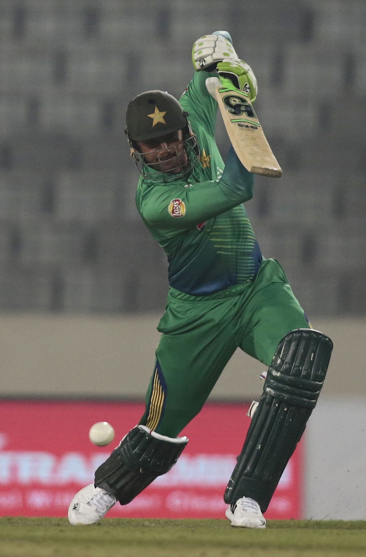 Shoaib Malik punches down the ground, Pakistan v UAE, Asia Cup, Mirpur, February 29, 2016