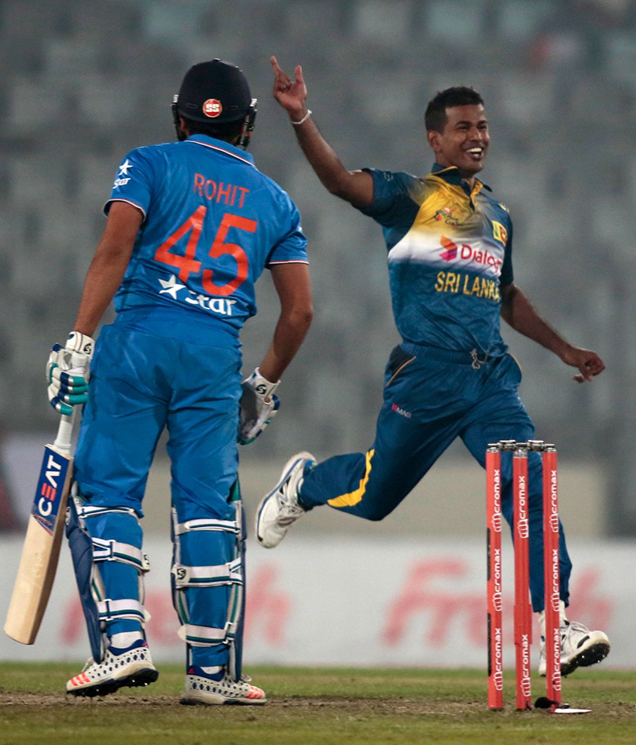 Rohit Sharma was caught at slip off Nuwan Kulasekara's bowling, India v Sri Lanka, Asia Cup 2016, Mirpur, March 1, 2016