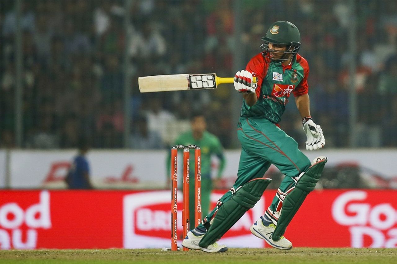 Soumya Sarkar targets the leg side, Bangladesh v Pakistan, Asia Cup 2016, Mirpur, March 2, 2016