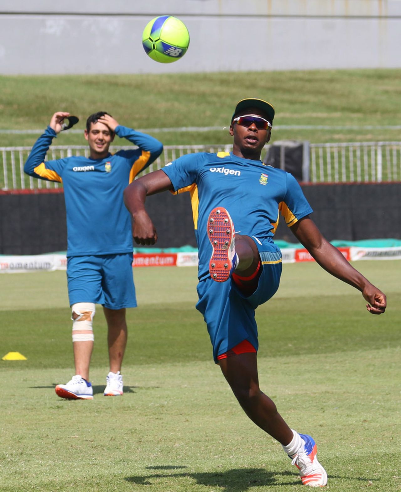 Kagiso Rabada practises his footwork, Durban, March 2, 2016