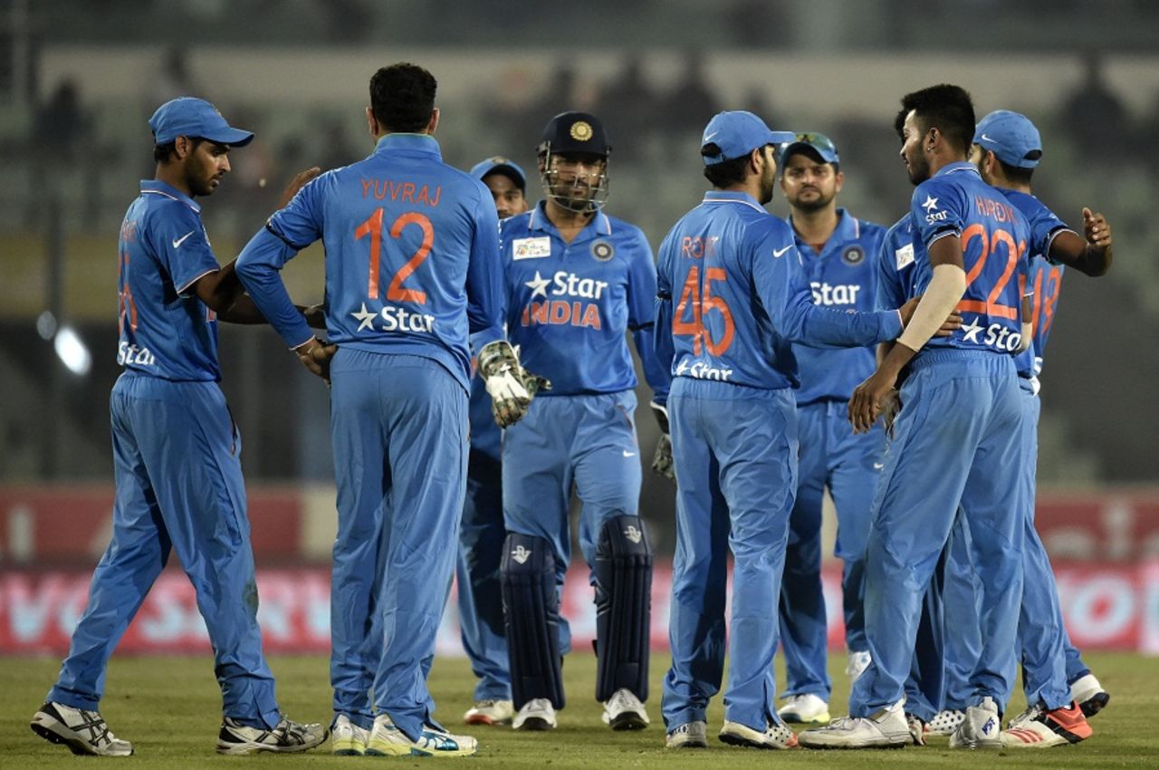 India celebrate a wicket, India v UAE, Asia Cup 2016, Mirpur, March 3, 2016