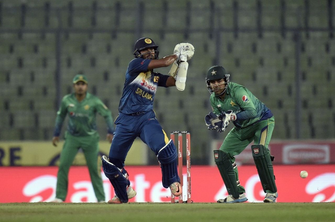 Dinesh Chandimal plays a pull, Pakistan v Sri Lanka, Asia Cup 2016, Mirpur, March 4, 2016