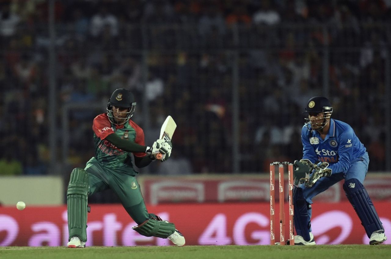 Shakib Al Hasan hit 21 off 16 balls, Bangladesh v India, Asia Cup final, Mirpur, March 6, 2016