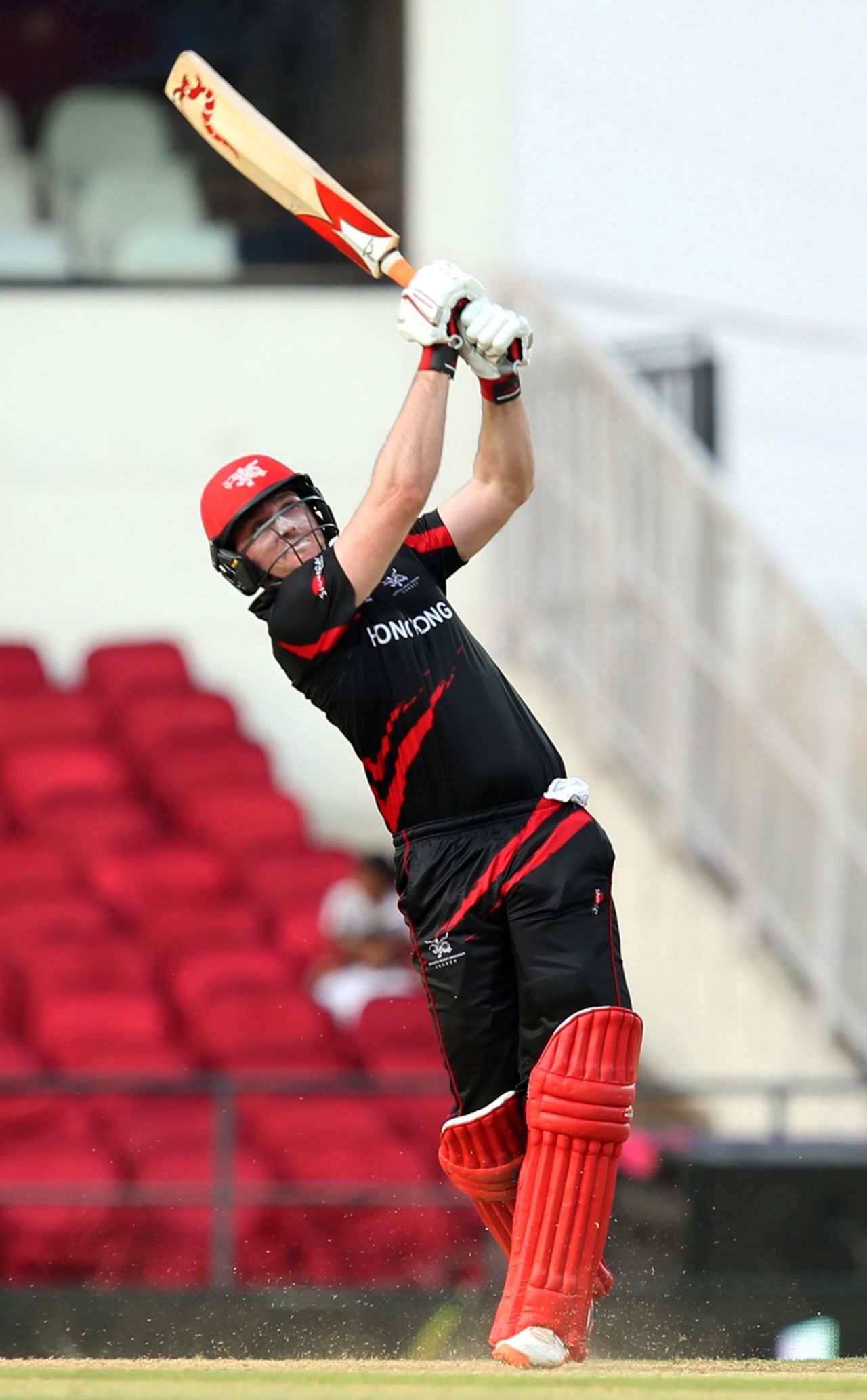Jamie Atkinson takes the aerial route, Hong Kong v Zimbabwe, WT20 qualifier, Group B, Nagpur, March 8, 2016