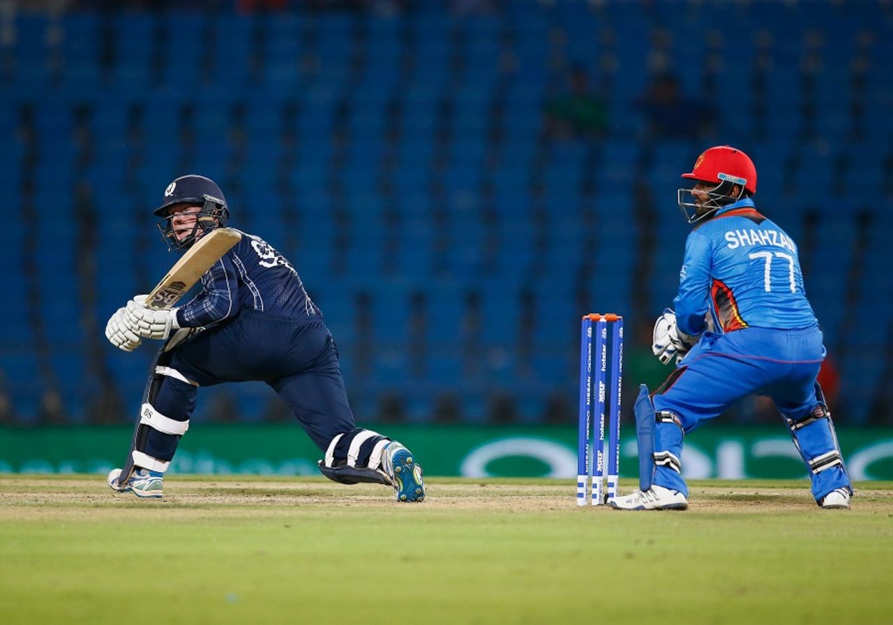 George Munsey plays a shot through the on side during the course of his 41, Afghanistan v Scotland, World T20 qualifier, Group B, Nagpur, March 8, 2016