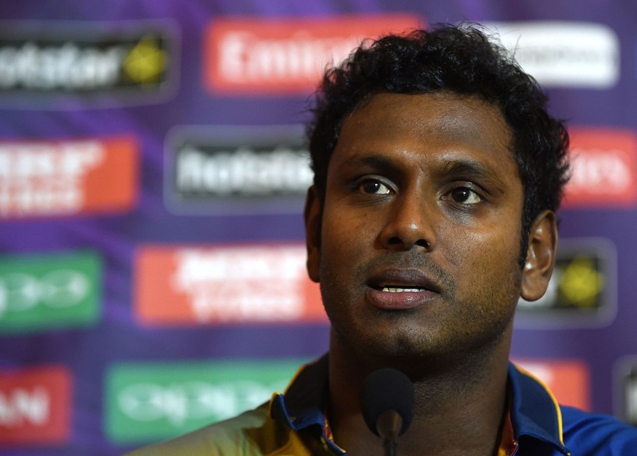 Angelo Mathews speaks at a press conference, Mumbai, March 9, 2016