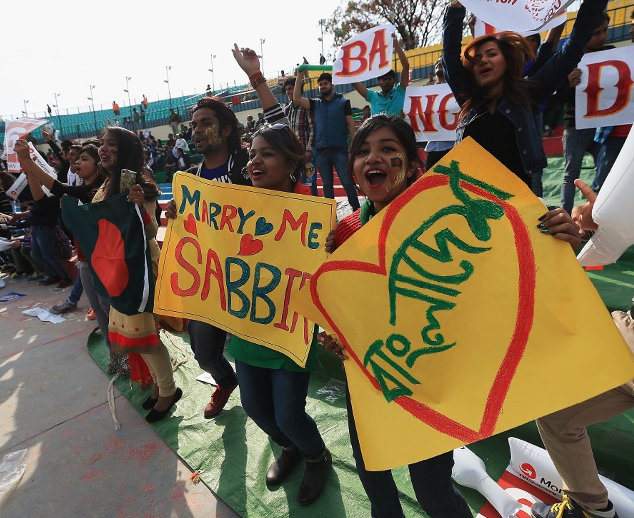 Bangladesh fans show their support, Bangladesh v Netherlands, World T20 qualifier, Group A, Dharamsala, March 9, 2016