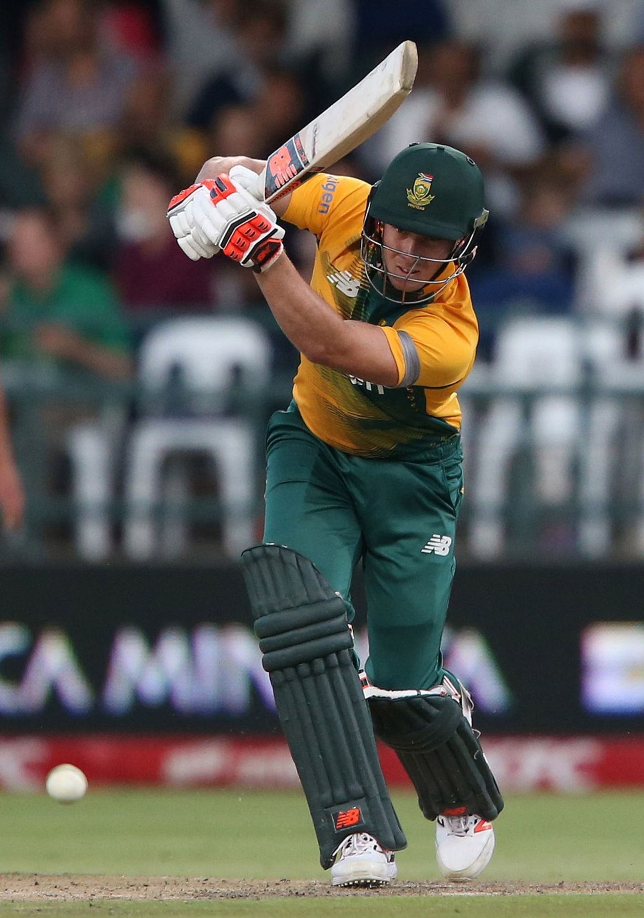 David Miller plays a shot en route to his 16-ball 30, South Africa v Australia, 3rd T20, Cape Town, March 9, 2016