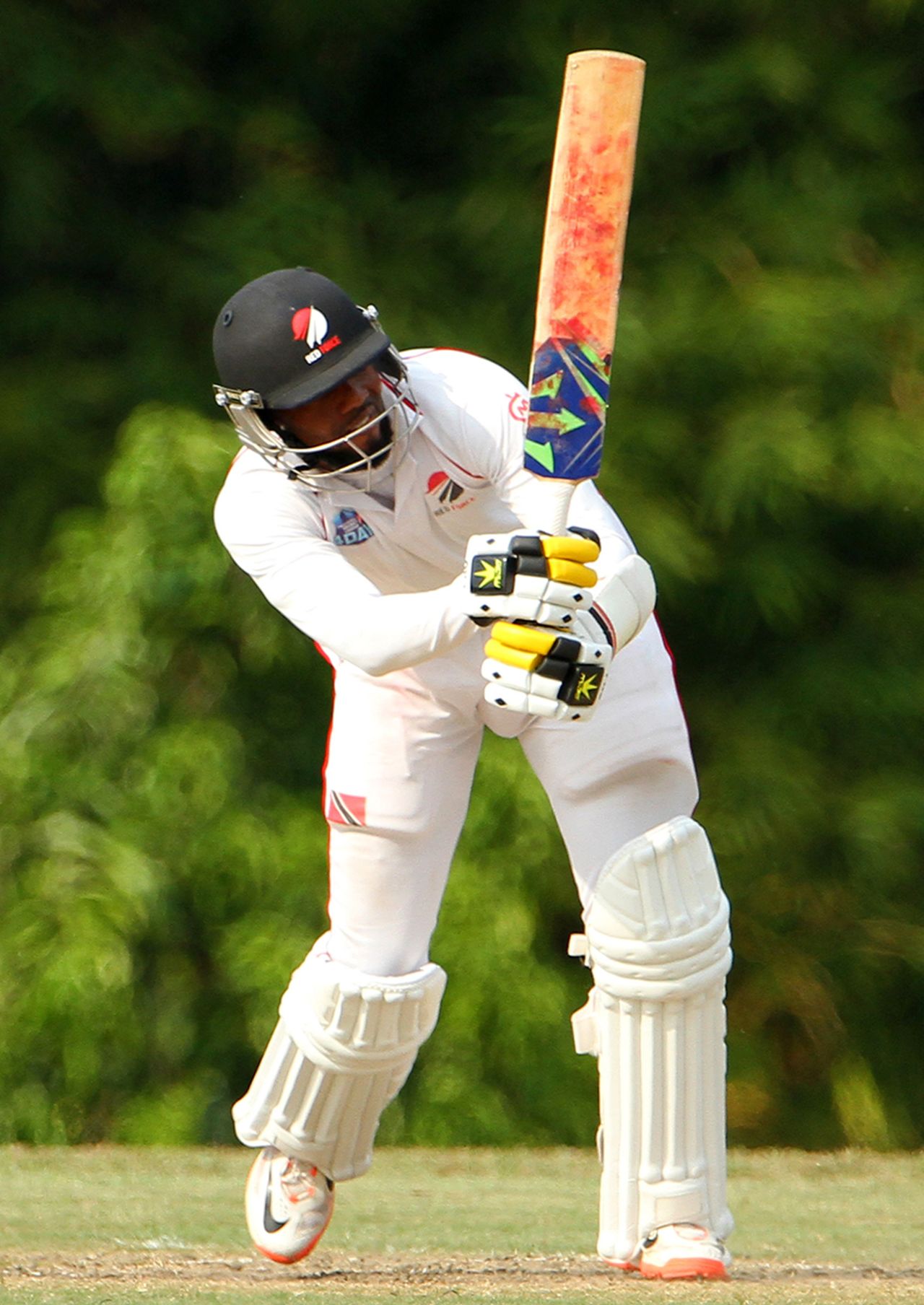 Kyle Hope works the ball on to the leg side, Trinidad & Tobago v Barbados, Regional 4-day Tournament, 2nd day, Trinidad, March 12, 2016