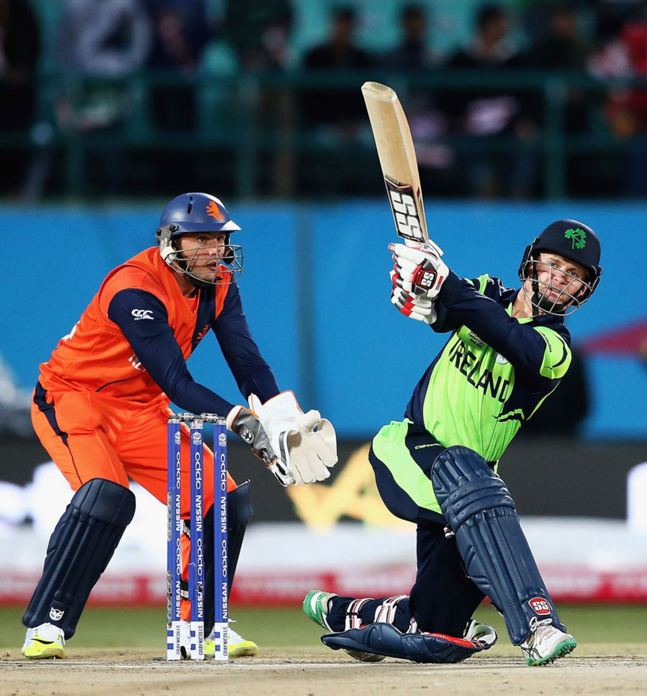 William Porterfield launches one into the leg side, Ireland v Netherlands, World T20 qualifiers, Group A, Dharamsala, March 13, 2016