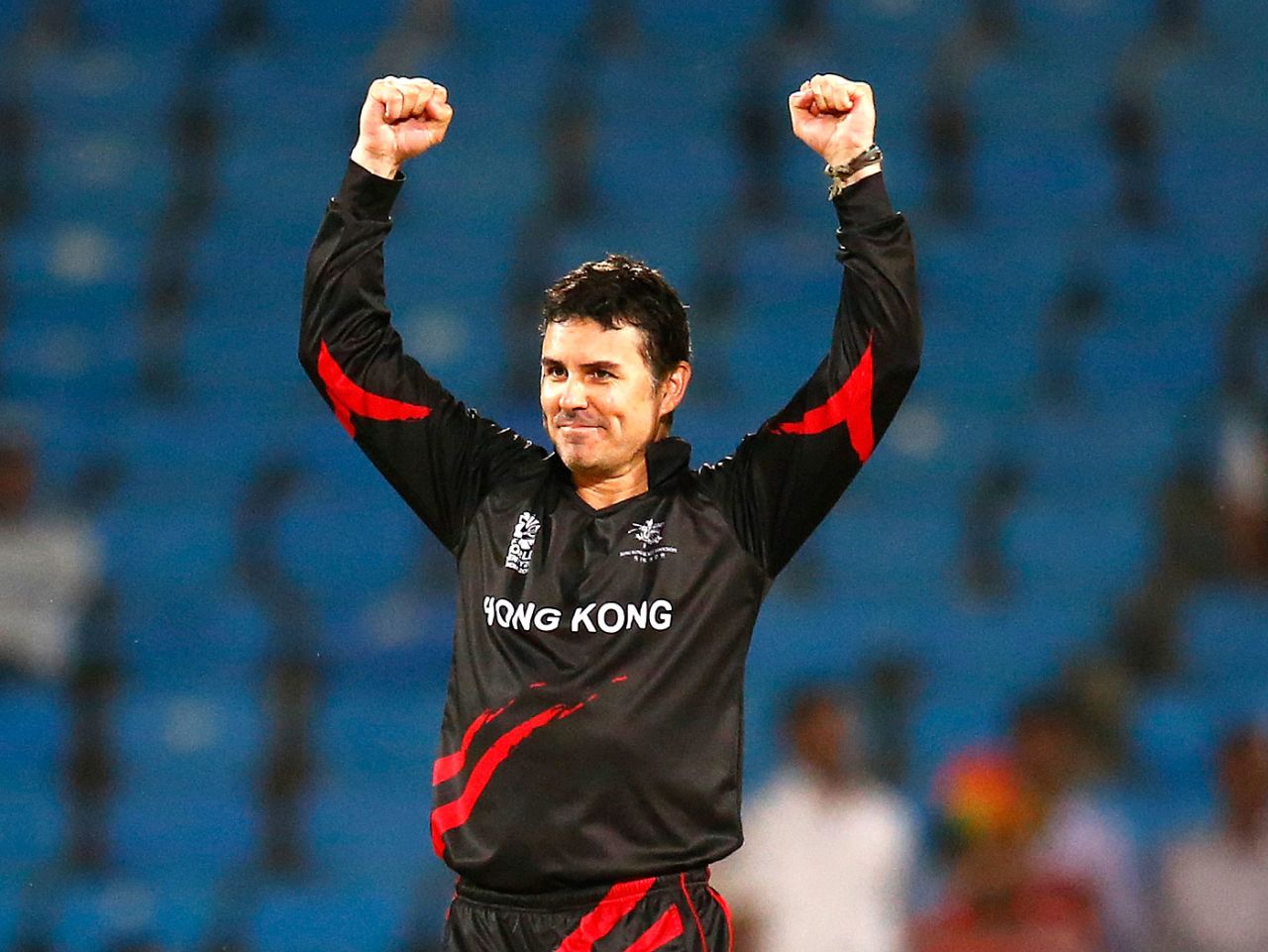 Ryan Campbell celebrates a wicket, Hong Kong v Afghanistan, Group B, World T20, Nagpur, March 10, 2016