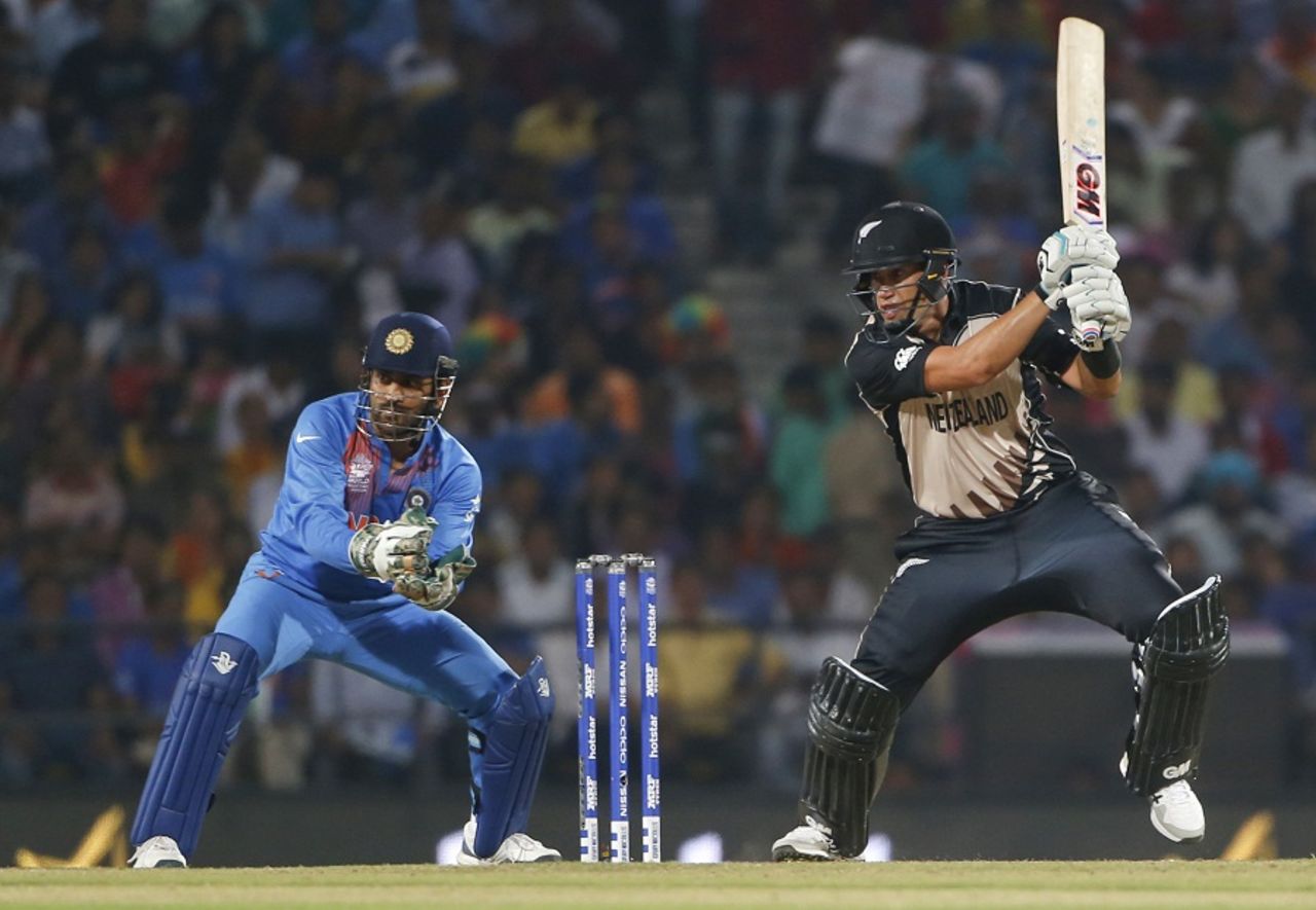 Ross Taylor plays a cut, India v New Zealand, World T20 2016, Group 2, Nagpur, March 15, 2016 
