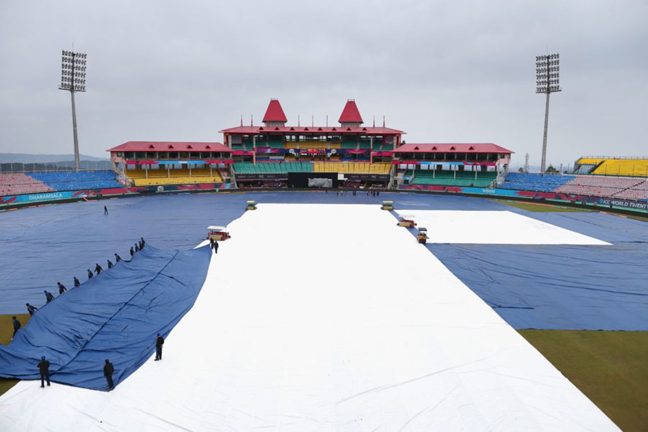 Covers made frequent appearances ahead of Australia's game against New Zealand, Dharamsala, March 17, 2016