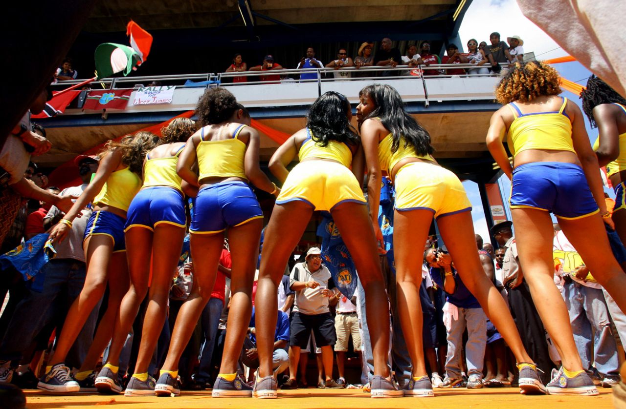 The Trini posse perform during a match, West Indies v India, 4th ODI, Port-of-Spain, May 26, 2006