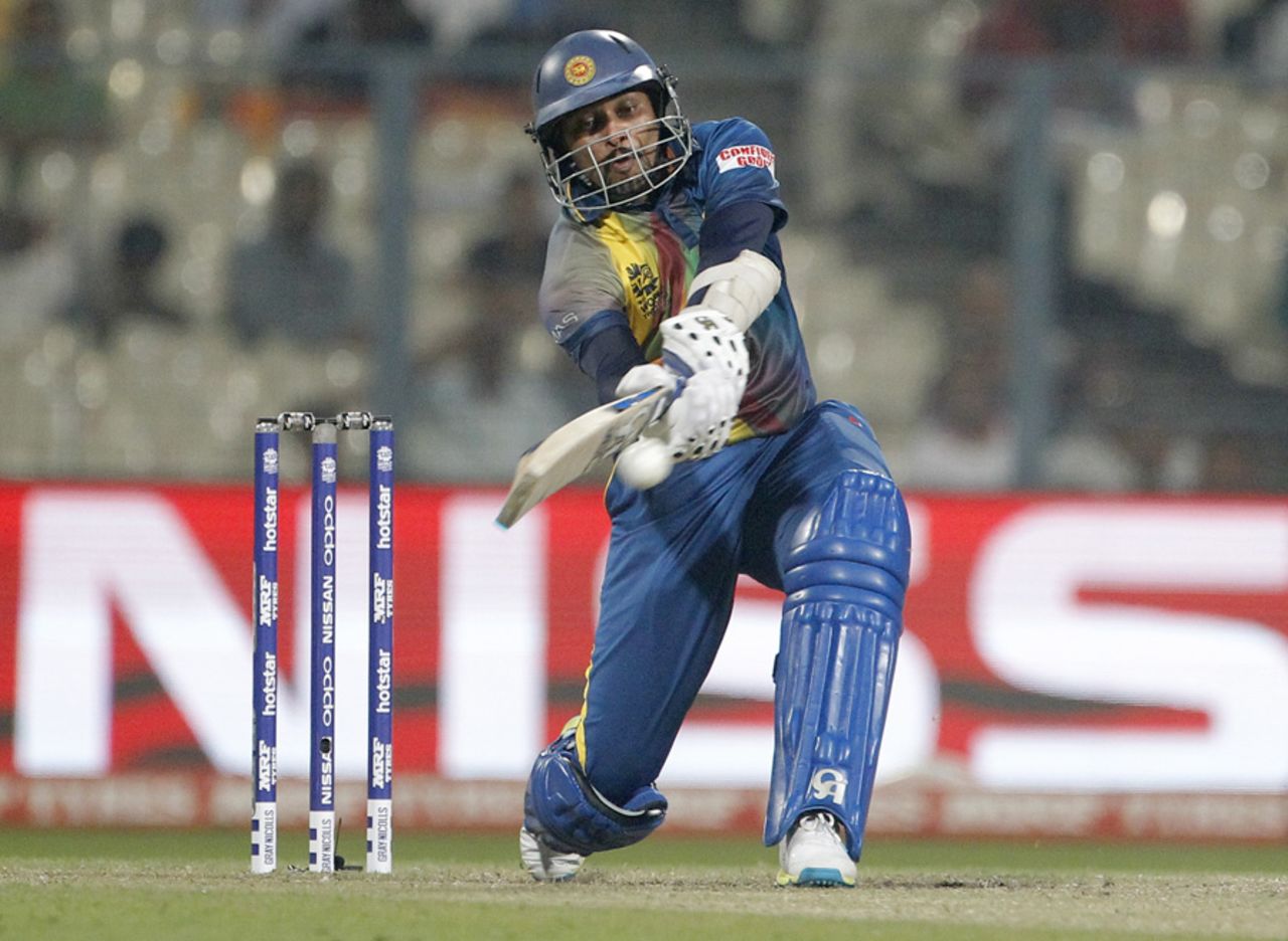 Tillakaratne Dilshan plays a cross-batted shot to the leg side, Afghanistan v Sri Lanka, World T20 2016, Group 1, Kolkata